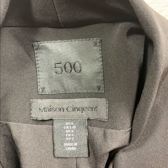 Maison Cinqcent 500 Black Belted Trench Coat Jacket Blazer - Picture 4 of 11